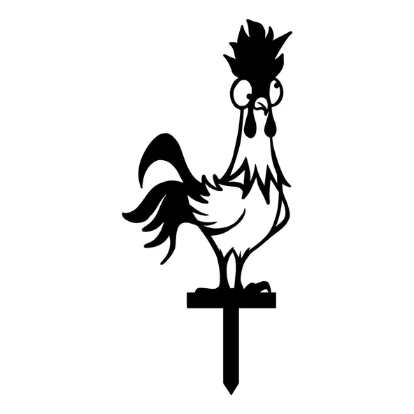 Demir Bahçe Kazığı Metal Horoz Bahçe Süsü - 3