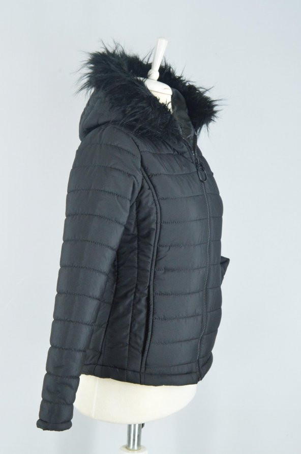 ESMA Bayan Kapşonlu Kısa Şişme Mont / KSD4416 - 3