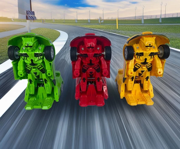 Işıklı Sesli Müzikli Çek Bırak Robota Dönüşen Araba - 12