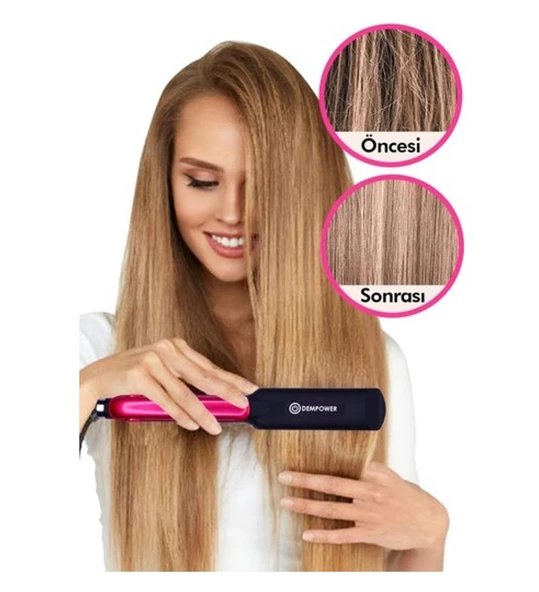 QASUL Seramik Kaplı Pembe Detay Saç Düzleştirici - 6