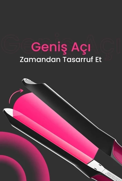QASUL Seramik Kaplı Pembe Detay Saç Düzleştirici - 2