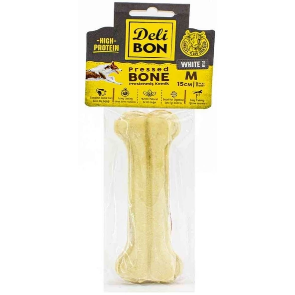 DELİBON DERİ PRES KEMİK 15CM M BOY 1Lİ PAKET BEYAZ 15CMX1AD.