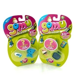 Samatlı Oyuncak Üçlü Paket Gomu silgi Puzzle silgi 3lü Paket Sürpriz silgisi ile birlikte +6 ya - 2