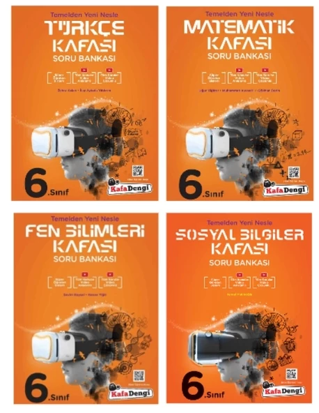 KAFA DENGİ YAYINLARI 6. Sınıf Türkçe + Matematik + Fen Bilimleri + Sosyal Bilgiler Kafası Soru Bankası