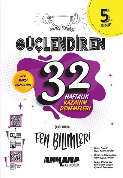 ANKARA YAYINCILIK 5. Sınıf Güçlendiren 32 Haftalık Fen Bilimleri Kazanım Denemeleri