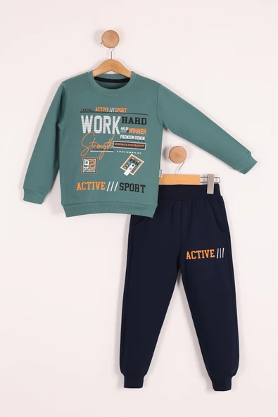 Work Baskılı Erkek Çocuk Eşofman MNK3112 - 14