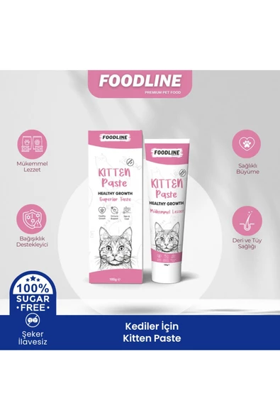 Foodline Kitten Malt Macun 100gr Yavru ve Anne Kediler İçin Bağışıklık Sistemi Destekleyici - 2