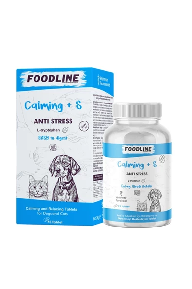 Foodline Calming +S 75 Tablet Kedi ve Köpekler için Rahatlama ve Gevşemeyi Destekleyici