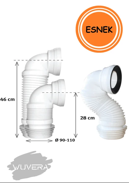 WUVERA Körüklü Dirsekli Klozet Kadası - 3