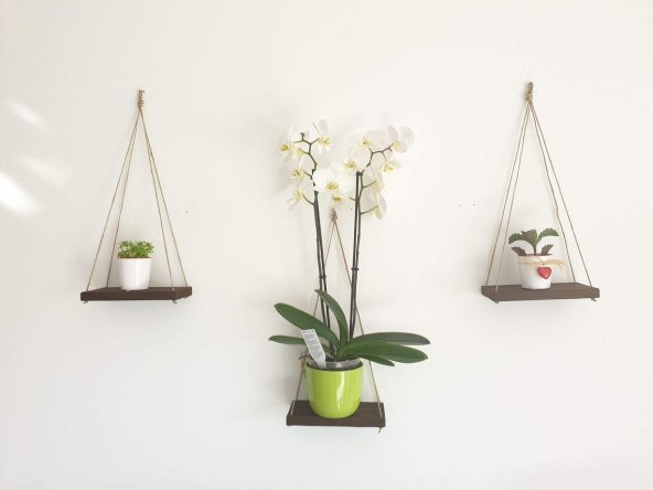 DEKORATİF AHŞAP DUVAR RAFI-ÇİÇEKLİK-BAHÇE-BALKON