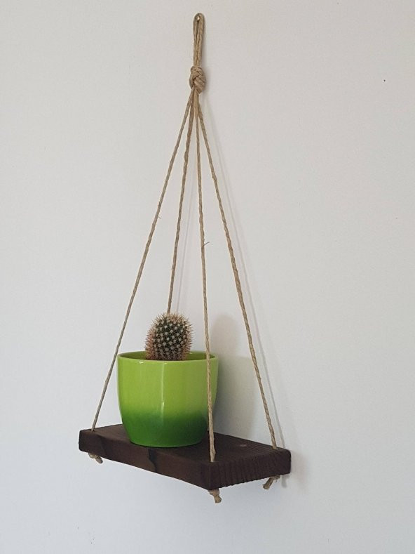 DEKORATİF AHŞAP DUVAR RAFI-ÇİÇEKLİK-BAHÇE-BALKON - 2