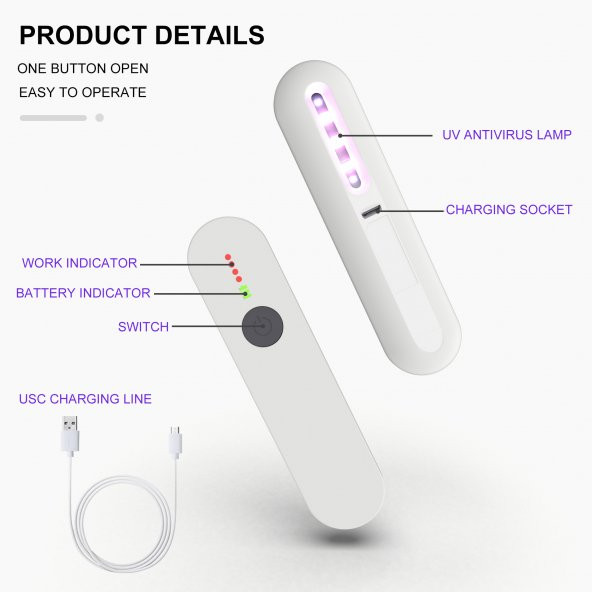 sterilize uv dezenfektan el kulanım aleti mikrop kırıcı - 2