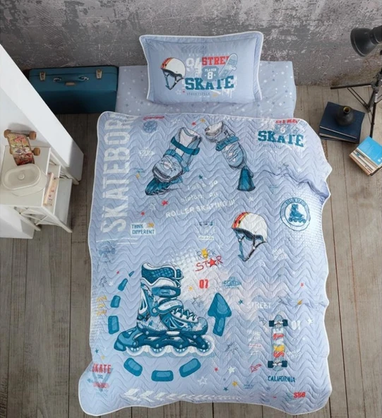 Clasy Tek Kişilik Genç  Yatak Örtüsü Skyland V1 Mavi ürün görseli