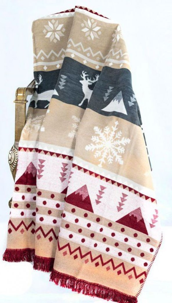 Aksu Emilia Çift Taraflı Tek Kişilik Pamuklu Battaniye 150x200 - 3