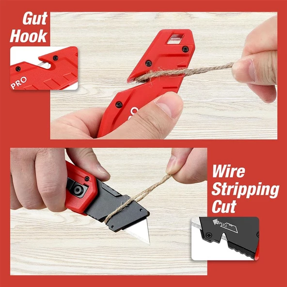 WORKPRO WP211018 Profesyonel Katlanır Çok Amaçlı Rötuş Maket Bıçağı + 10 Adet Yedek Bıçak - Resim 4