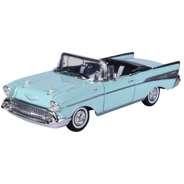 Motormax 1:18 1957 Chevy Bel Air Convertible Model Araba - 2