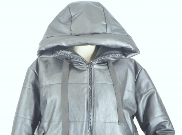 ESMA Bayan Suni Deri Kısa Şişme Mont / BD 5114 - 5