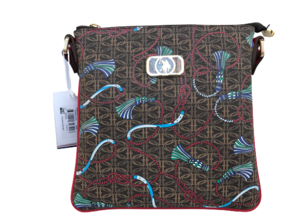 U.S. Polo Assn US20551 Kahve-Kırmızı Bayan Çanta - 2