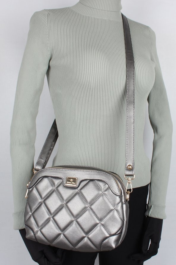 Bagacar 1324 Bayan Çapraz Omuz Çantası Gümüş