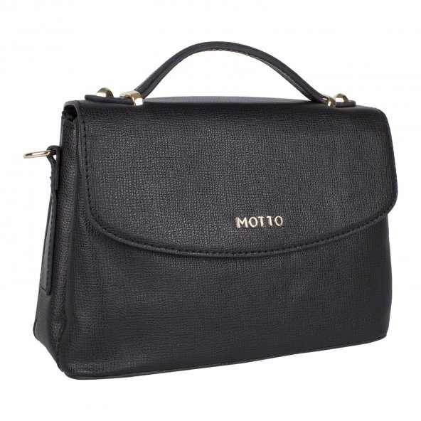 Bagacar Motto 1344 Bayan Çapraz El ve Omuz Çantası Siyah - 2