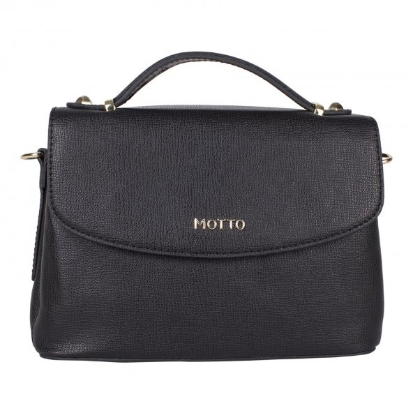 Bagacar Motto 1344 Bayan Çapraz El ve Omuz Çantası Siyah - 3