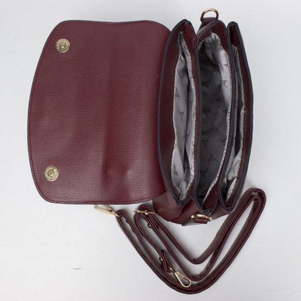 Bagacar Motto 1344 Bayan Çapraz El ve Omuz Çantası Siyah - 5