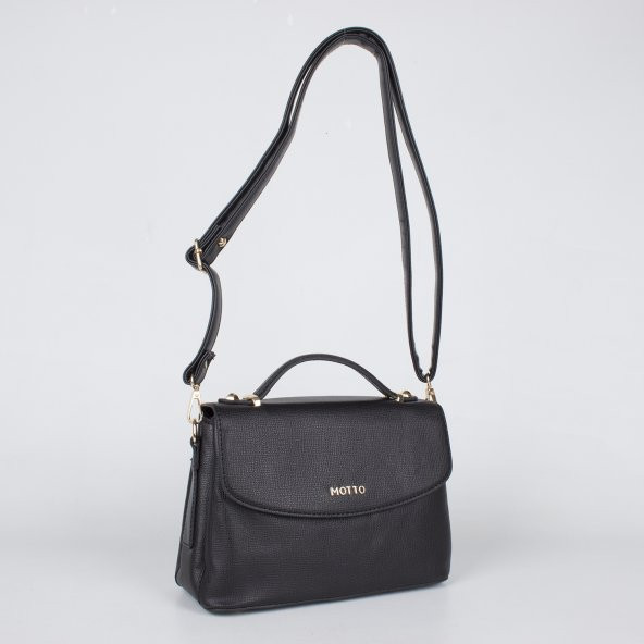 Bagacar Motto 1344 Bayan Çapraz El ve Omuz Çantası Siyah - 7