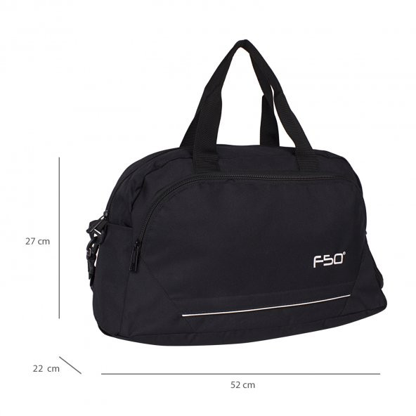 Bagacar Ayakkabı Bölmeli Omuz Askılı Spor Çantası Siyah - 6