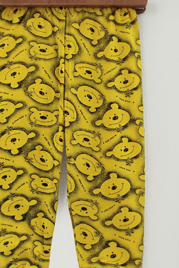 Unisex Ayıcıklı Pijama Takımı (Sarı) - 3