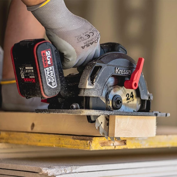 Kress KUE12.1 20Volt 4.0Ah. Li-ion 165MM Çift Akülü Kömürsüz Profesyonel Daire Testere - Resim 5