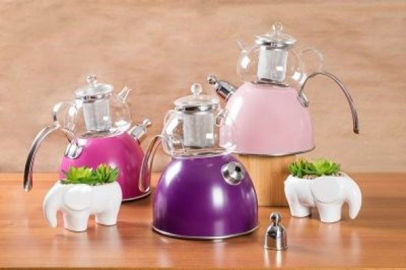 Chef Nature Pembe Düdüklü Çaydanlık Takımı Tantıa30002827C - 2