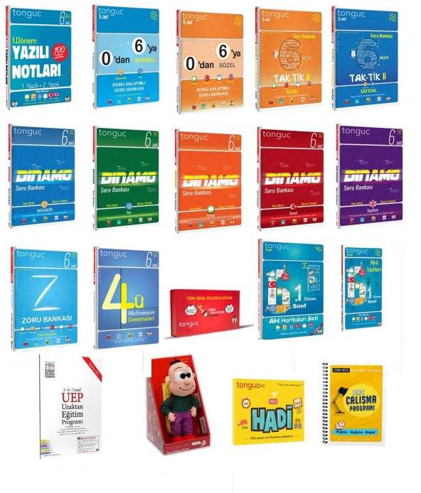 2021 Tonguç 6.Sınıf Uzaktan Eğitimli Başarı Seninle Tam Paketi 18 Kitap +Sınıf Anahtarı + Tongucum Oyuncak