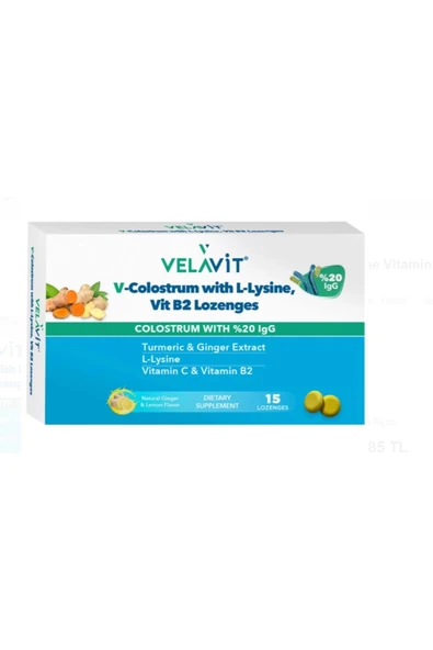 Velavit V Colostrum With L Lysine Vitamin B2 Lozenges 15 Pastil ürün görseli 1