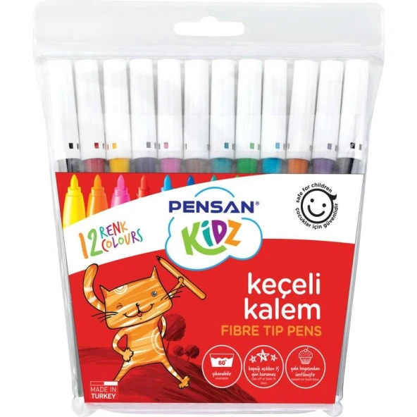 Pensan Keçeli Boya Kalemi Kidz 12 Renk