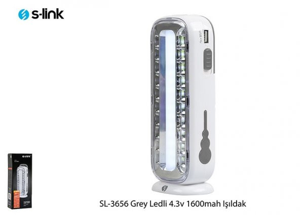 S-link SL-3656 Grey 4.3v 1600Mah (Tüp içi 15 SMD) 20 SMD Ledli Işıldak