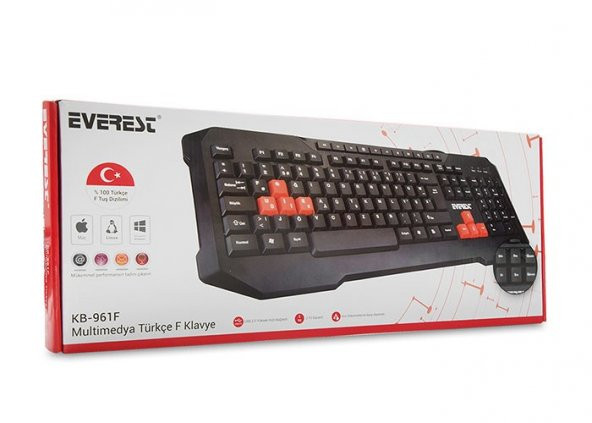 Everest KB-961F Siyah Usb Türkçe Multimedya Klavye - 2