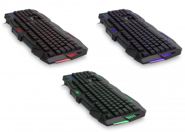 Everest KM-810 Siyah Q Usb Kablolu Multimedya Gaming Klavye Mouse Set 3 Farklı  Aydınlatmalı - 2