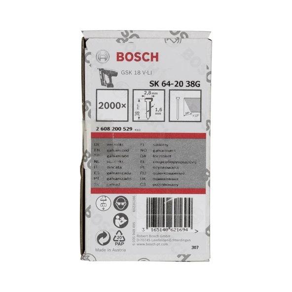 Bosch GNH 18v-64 M Uyumlu Başsız Çivi 38mm 2000 Ad - 2