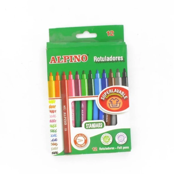 Alpino Keçeli Boya Kalemi 12 Renk Keçeli Boya Kalemi