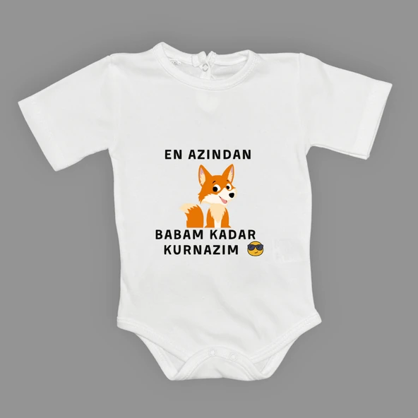 En Azından Babam Kadar Kurnazım Bebek Body Zıbın Çıtçıtlı Badi MNK0628 - 18