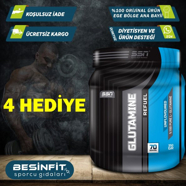 +3 HEDİYE SSN Glutamine Refuel 350 Gr (ORJİNAL ÜRÜN) - 3