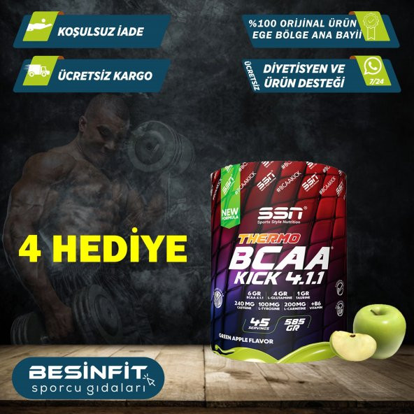 SSN BCAA THERMO KICK 585 GR YEŞİL ELMA ( + 4 HEDİYE )