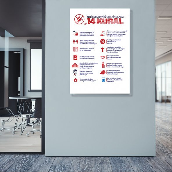DECORITA Cam Tablo - 14 Kural  50cm x 70cm - 2