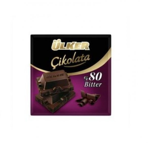 Ülker Çikolata Bitter 80 Kakao Kare 60 gr