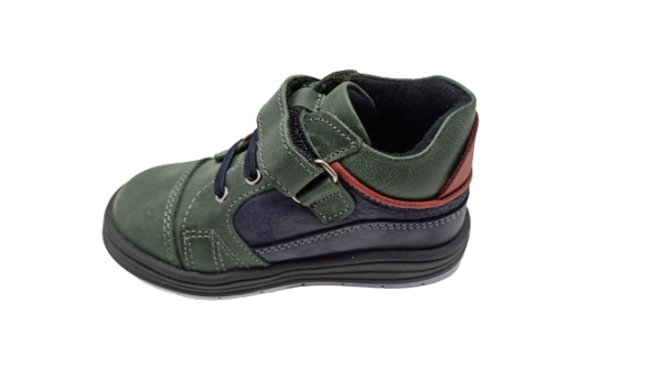 PERLİNA ORTOPEDİK DERİ ERKEK BEBEK YARIM BOT_YEŞİL-LACİVERT - 2