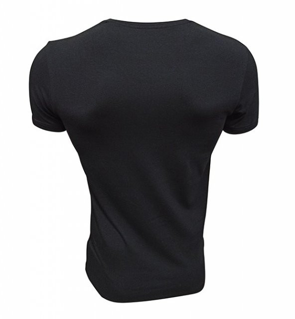 Erkek Düz Renk V Yaka Kısa Kollu Bambu T-Shirt - 2