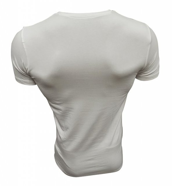 Erkek Düz Renk V Yaka Kısa Kollu Bambu T-Shirt - 4