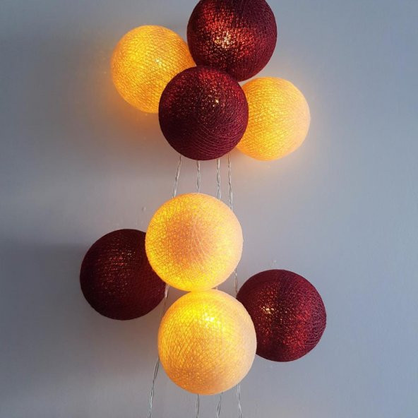 El Yapımı Dekoratif Montessori Işıklı Top Yılbaşı Aydınlatma - 2