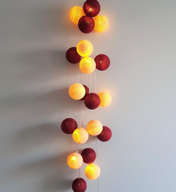 El Yapımı Dekoratif Montessori Işıklı Top Yılbaşı Aydınlatma - 3