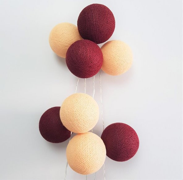 El Yapımı Dekoratif Montessori Işıklı Top Yılbaşı Aydınlatma - 5